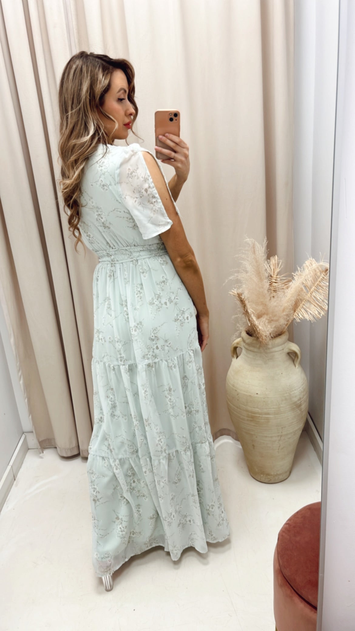 NEW VINYARD FLORAL PRNT MAXI (LIGHT SAGE)