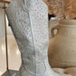NEW ICON RHINESTONE COWBOY BOOT  (SILVER)
