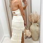 NEW LINDSAY TWO PIECE SKIRT SET (BEIGE)