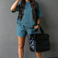 TALIN TWO PIECE SHORT SET (TEAL)