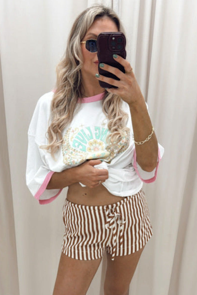 BILLY STRIPED SHORTS (BROWN)