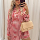 POPPY STRIPED SHIRT DRESS (RED)