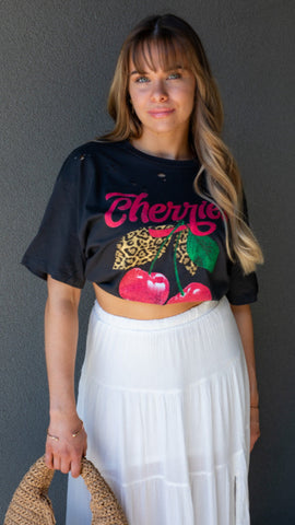 NEW CHERRY GRAPHIC T-SHIRT (BLACK) | RESTOCKED