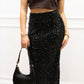 MAXINE SEQUIN MAXI SKIRT | BLACK