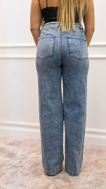 TOMMY STRAIGHT LEG MID RISE JEAN (RISEN)