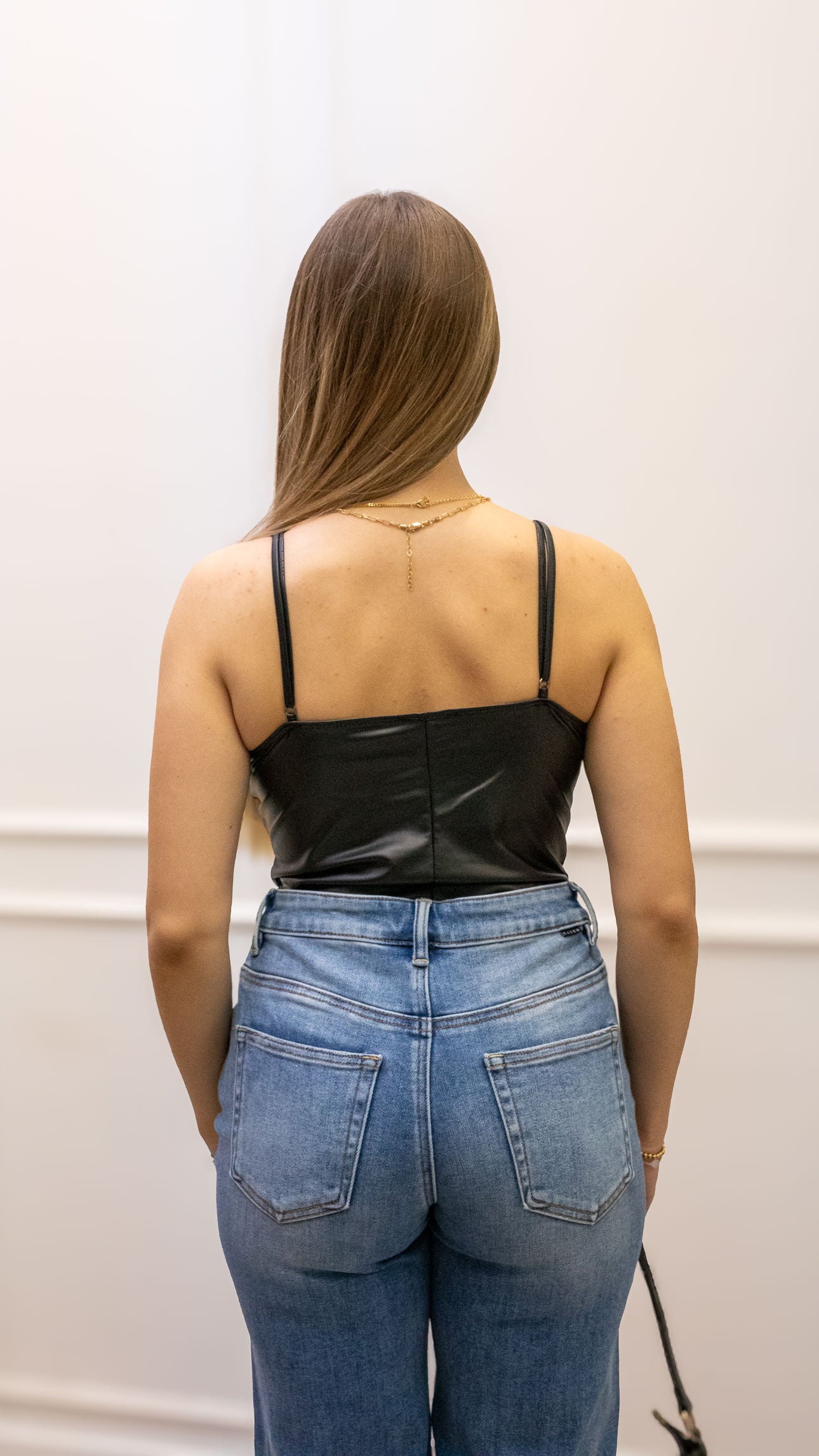 JAYDA FAUX LEATHER BODSUIT