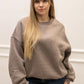 FAIRA CREW NECK SWEATER | TAUPE