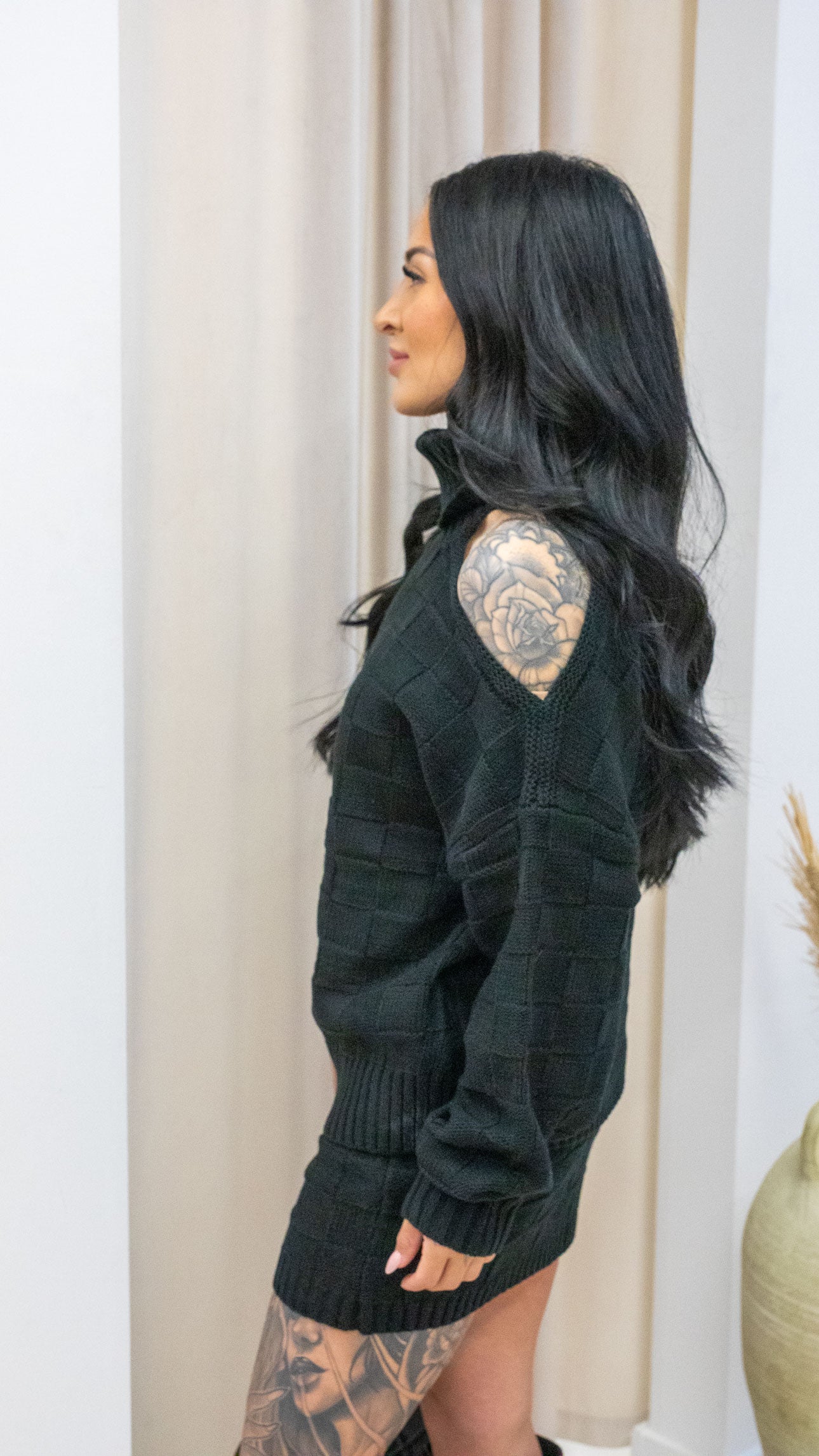 ONYX CHECKERED 2-PIECE KNIT SKIRT SET