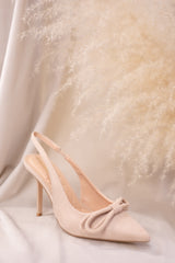 NEW POINTED BOW SLINGBACK HEEL (NUDE)