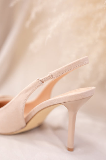 NEW POINTED BOW SLINGBACK HEEL (NUDE)