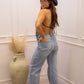 NEW ANDREA HIGH RISE WIDE LEG ADJUSTABLE WAIST JEANS (LIGHT)