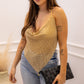 NEW TARA RHINESTINE HALTER TANK (GOLD)