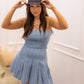 NEW MAIA DENIM STRAPLESS DRESS (MEDIUM WASH)