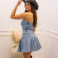 NEW MAIA DENIM STRAPLESS DRESS (MEDIUM WASH)