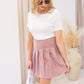 NEW DELILAH PLEATED CORDUROY MINI SKIRT (BLUSH)