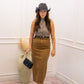 NEW AVA HIGHRISE MAXI SKIRT (TAUPE)