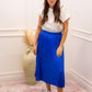 NEW SERENA PLEATED MIDI SKIRT (ROYAL BLUE)
