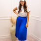 NEW SERENA PLEATED MIDI SKIRT (ROYAL BLUE)