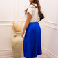 NEW SERENA PLEATED MIDI SKIRT (ROYAL BLUE)