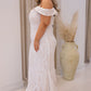NEW RIKI OFF-SHOULDER SEQUIN MAXI CURVY (WHITE)