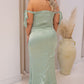 NEW CAMERON SATIN TIE SLEEVE MAXIN (SAGE)