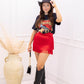 NEW RHODEO FRINGE MINI SKIRT (RED)