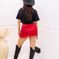 NEW RHODEO FRINGE MINI SKIRT (RED)