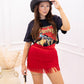 NEW RHODEO FRINGE MINI SKIRT (RED)