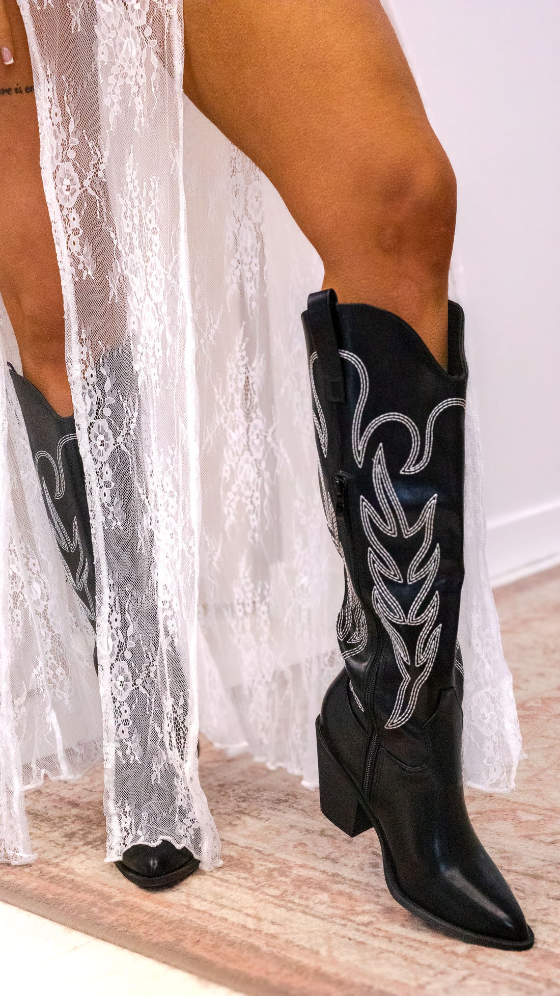 DARIAN COWBOY TALL BOOT (BLACK)