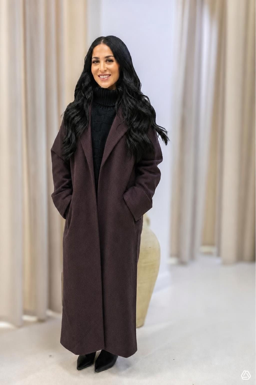 CADDY LONG COAT | ONLY (Chocolate Plum)