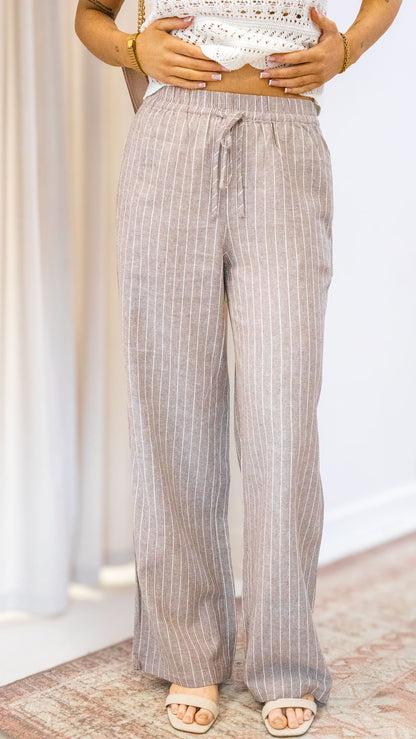 LUDO LINEN BLEND STRIPE PANTS CC OTW | ONLY