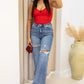 BARDOT BUSTIER CROP (RED)