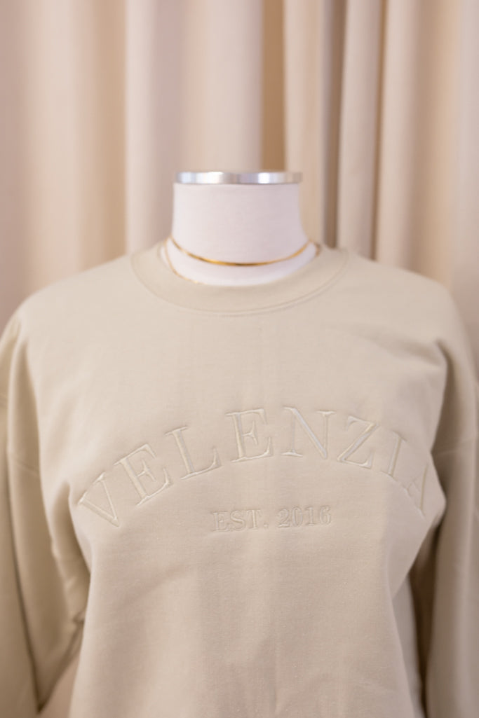 VELENZIA 2016 CREW NECK SWEATER (LIGHT BEIGE)