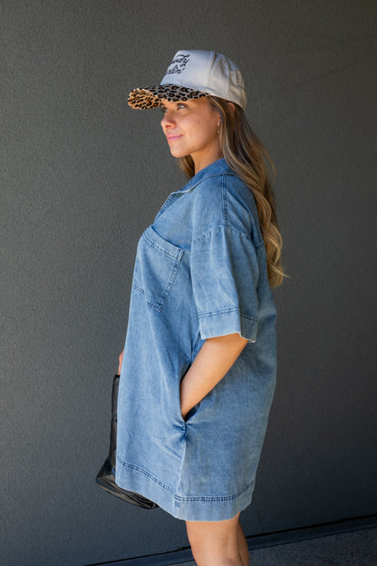 SOLEIL DENIM MINI DRESS