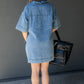 SOLEIL DENIM MINI DRESS