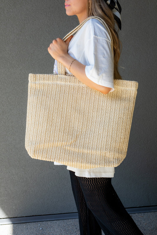 MALIA LARGE TOTE BAG (LIGHT BEIGE)