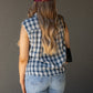 NEW RORY PLAID SLEEVELESS TOP (NAVY)