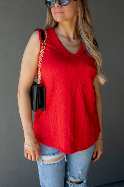 NEW TOVE SLEEVELESS TOP (RED)