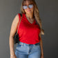 NEW TOVE SLEEVELESS TOP (RED)