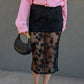 MILLIE LACE MIDI SKIRT (BLACK)