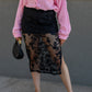 MILLIE LACE MIDI SKIRT (BLACK)