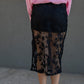MILLIE LACE MIDI SKIRT (BLACK)