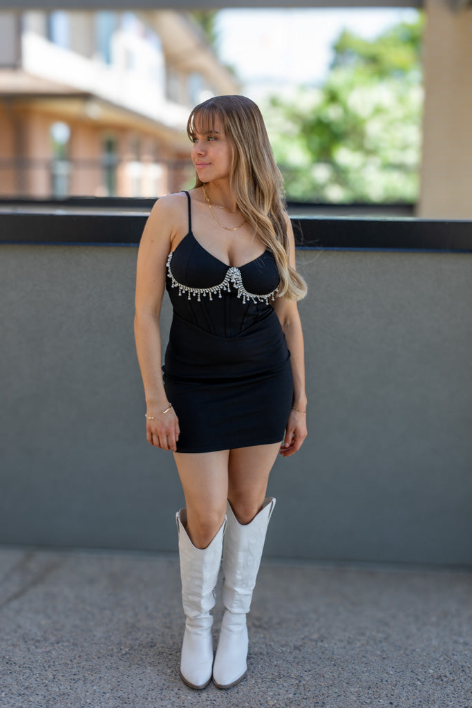 NEW LEXI MINI CORSET DRESS (BLACK)