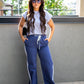 NEW CYRUS WIDE LEG TRACK PANT (BLUE)