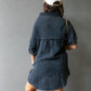 NATALIA MINI SHIRT DRESS (WASHED BLACK)