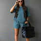 TALIN TWO PIECE SHORT SET (TEAL)