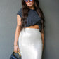 SERENA GOLD METALLIC MAXI SKIRT