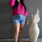 NEW SUMMER CROCHET SWEATER (FUSHIA)