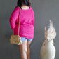 NEW SUMMER CROCHET SWEATER (FUSHIA)