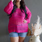 NEW SUMMER CROCHET SWEATER (FUSHIA)